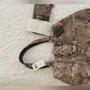 Coach leather snake print bag and matching wallet